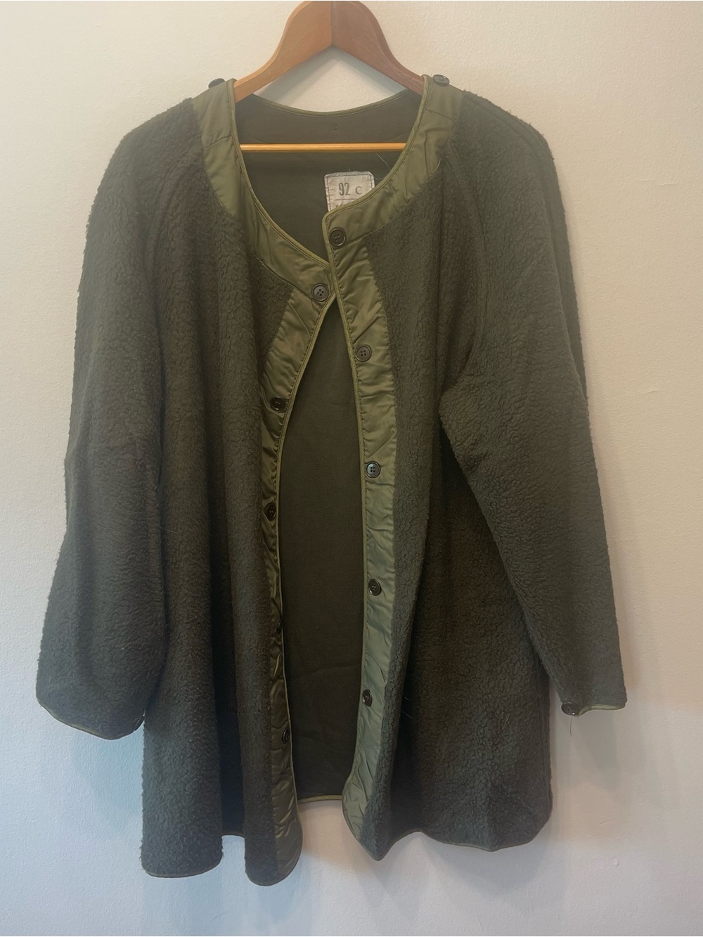 70s French Military Fleece Liner Jacket L/XL